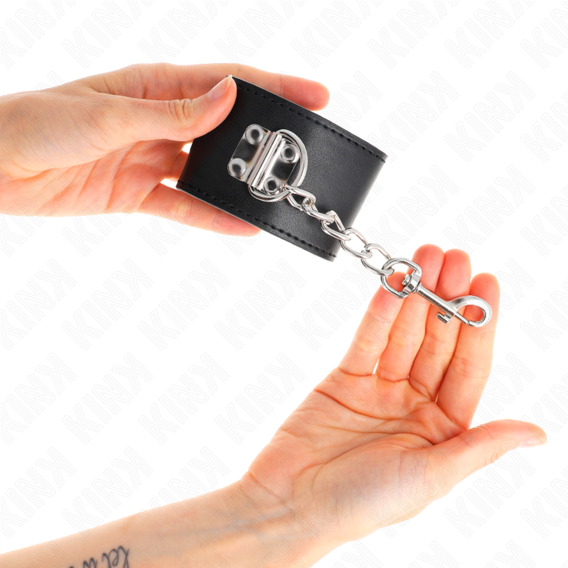 KINK - Handledsrestriktioner med lås svart justerbar 16-23 cm x 5,5 cm