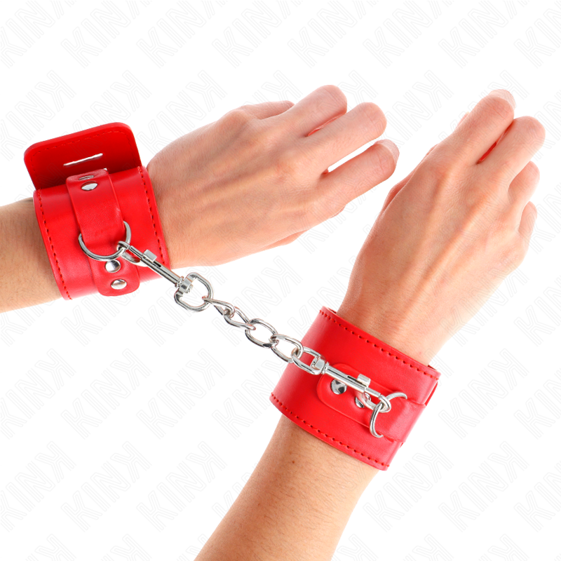 KINK - Handledsbegränsningar med hänglås Röd Justerbar 16-23 cm x 5,5 cm