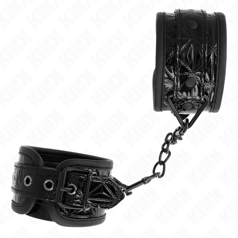 KINK - Handledsbindningar med diamantmönster svart justerbara 17-26 cm x 5,5 cm
