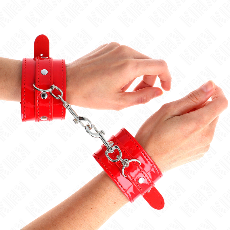 KINK - Glansiga Handbojor Röda Justerbara 23-33 cm
