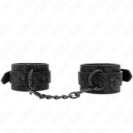 KINK - Handledskuddar i mörk spets, justerbara, svarta 19-26 cm