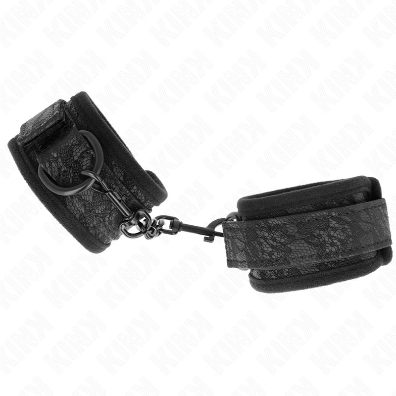 KINK - Handledsremmar i neopren med spets, justerbara svarta 20-29 cm x 5 cm
