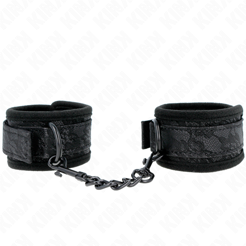 KINK - Handledsremmar i neopren med spets, justerbara svarta 20-29 cm x 5 cm