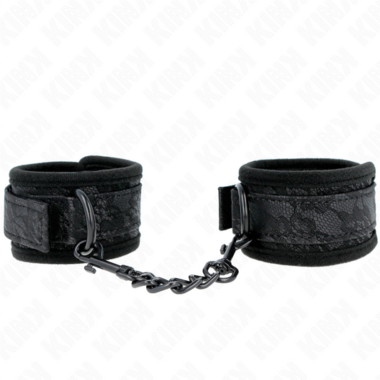 KINK - Handledsremmar i neopren med spets, justerbara svarta 20-29 cm x 5 cm
