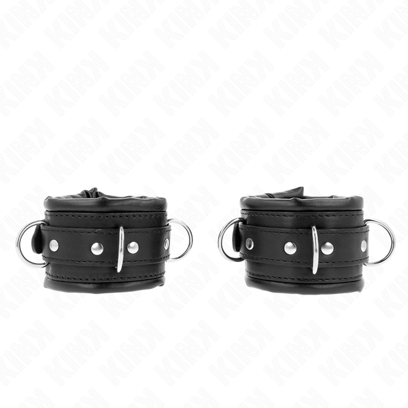 KINK - Tunga handledsremmar med svart päls, justerbara 20-30 cm x 6 cm