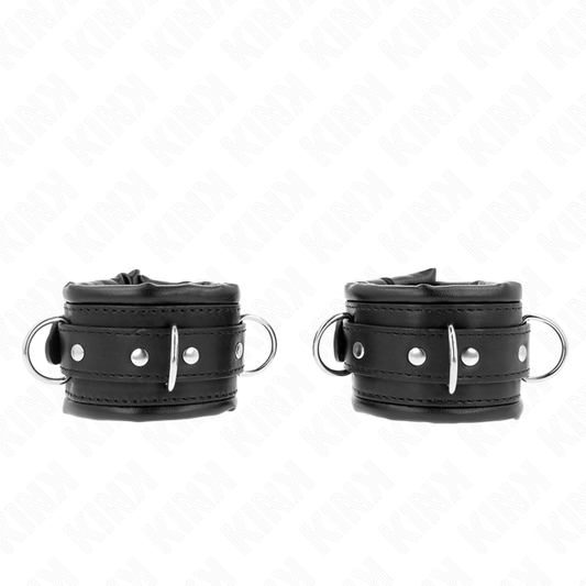 KINK tunga handledsremmar med svart päls, justerbara 20-30 cm x 6 cm