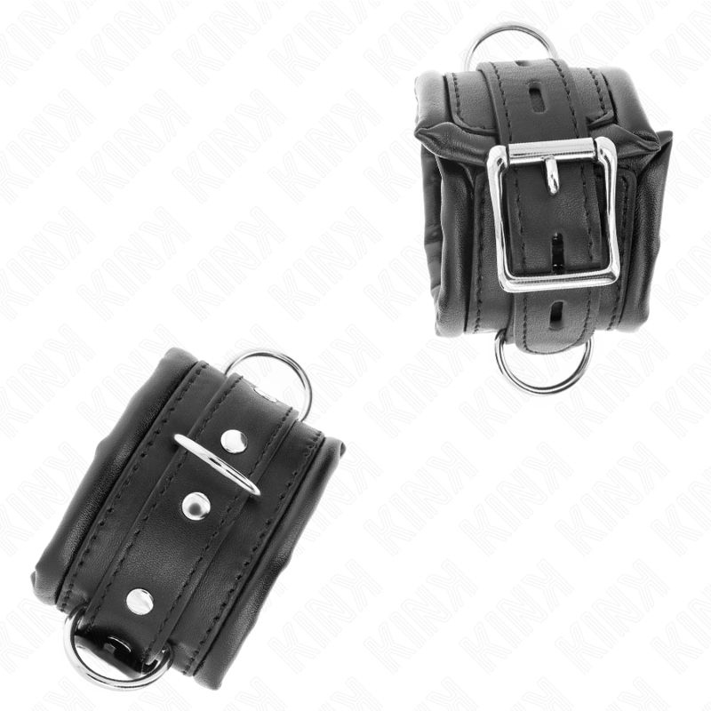 KINK - Tunga handledsremmar med svart päls, justerbara 20-30 cm x 6 cm