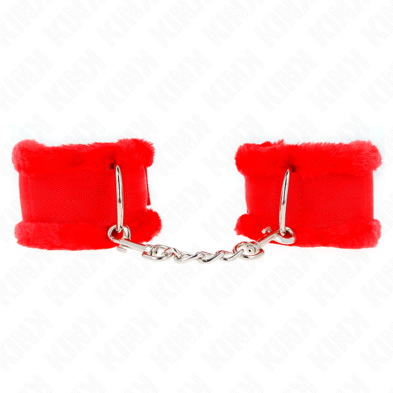 KINK - FURRY LINED WRIST RESTRAINTS RÖDA JUSTERBARA 17-31 CM X 7 CM