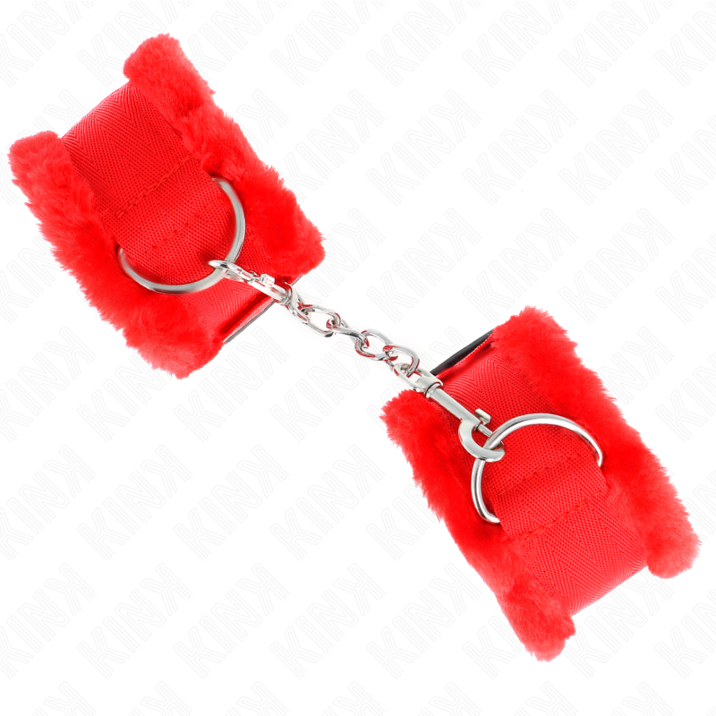 KINK - FURRY LINED WRIST RESTRAINTS RÖDA JUSTERBARA 17-31 CM X 7 CM
