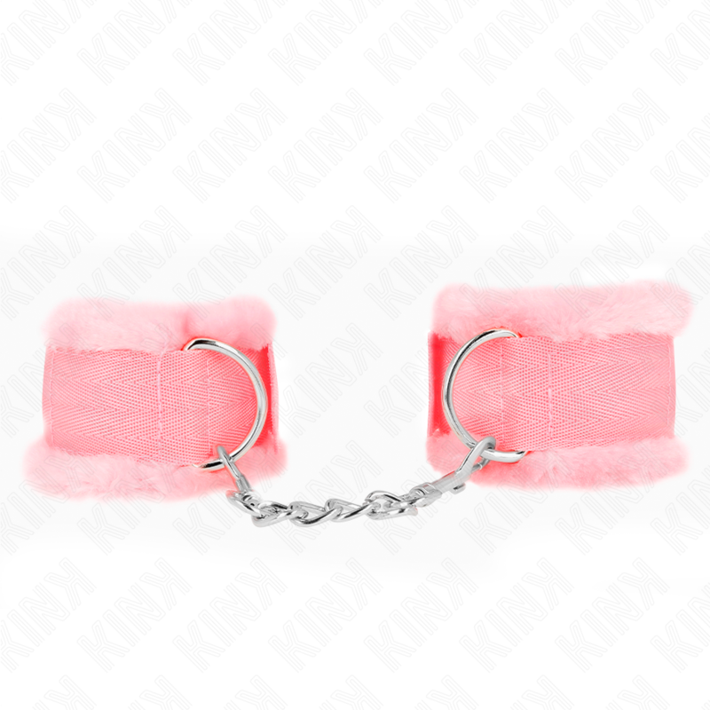 KINK - FURRY LINED WRIST RESTRAINTS PINK JUSTERBARA 17-31 CM X 7 CM