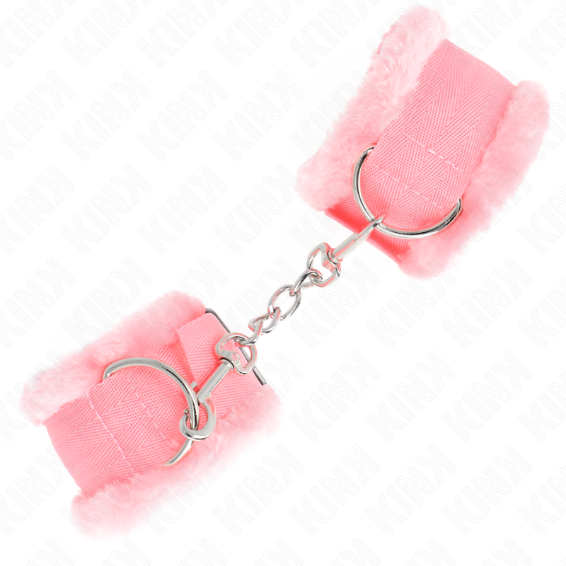 KINK - FURRY LINED WRIST RESTRAINTS PINK JUSTERBARA 17-31 CM X 7 CM