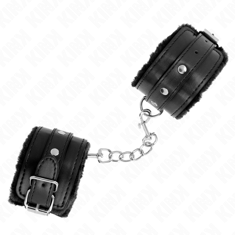 KINK - Premium Handledsremmar med Foder i Fuskpäls Svart