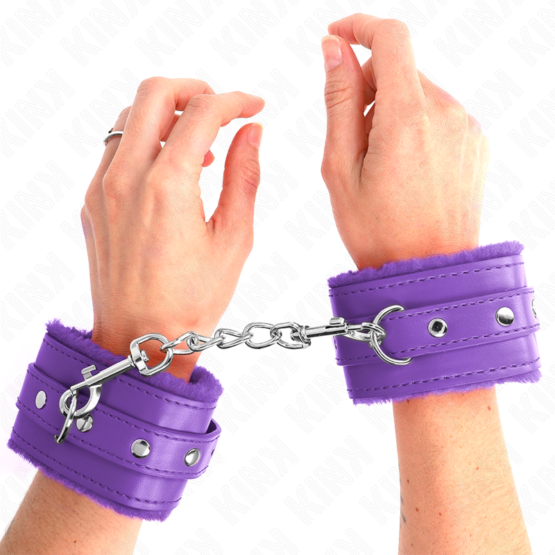 KINK - Premium Fodrade Handledsremmar Lila med Justerbart Bälte 17-29 cm x 6 cm