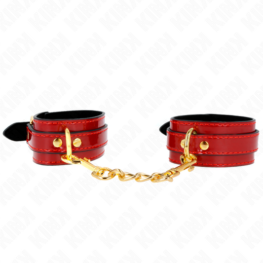 KINK - Joanna Angel Handbojor Röda Justerbara med Guldkedja 16.5-26 cm x 4 cm
