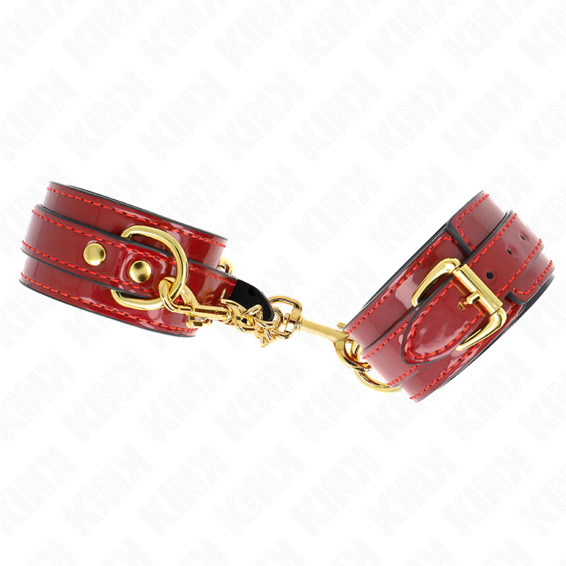 KINK - Joanna Angel Handbojor Röda Justerbara med Guldkedja 16.5-26 cm x 4 cm