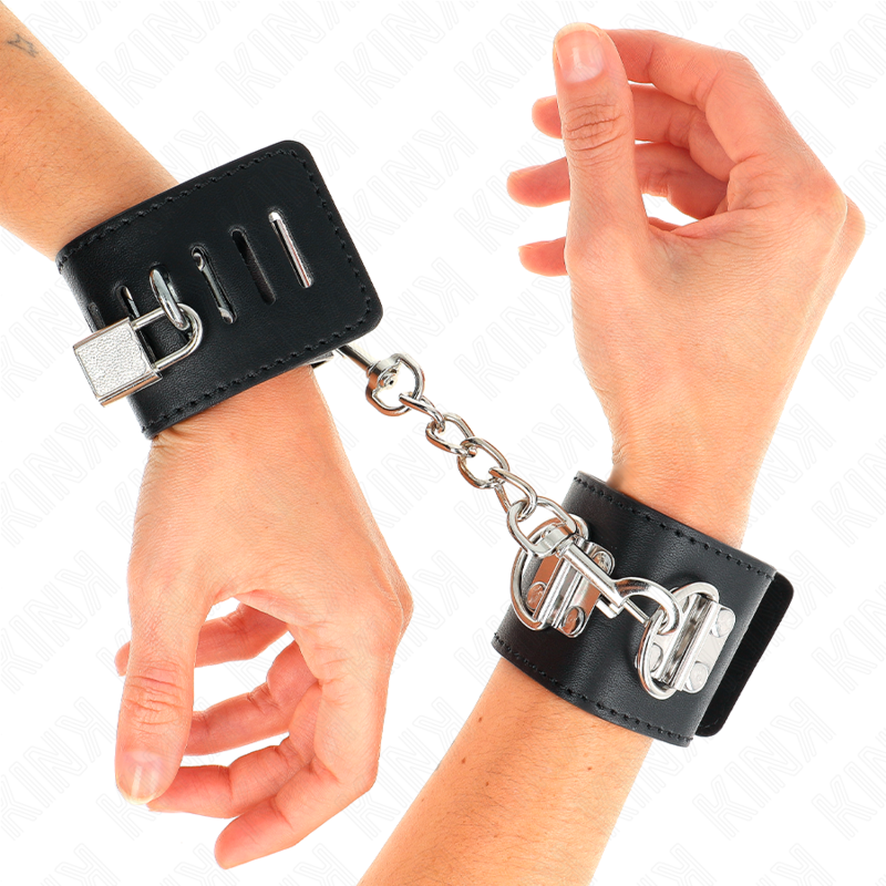 KINK - Multiposition Handledsfixering med Hänglås Svart Justerbar 16-23 cm x 5,5 cm