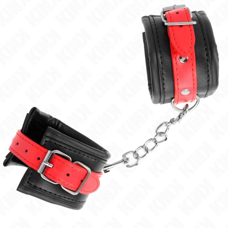 KINK - Handledsremmar Svart med Röd Rem Justerbara 17-28 cm x 6 cm