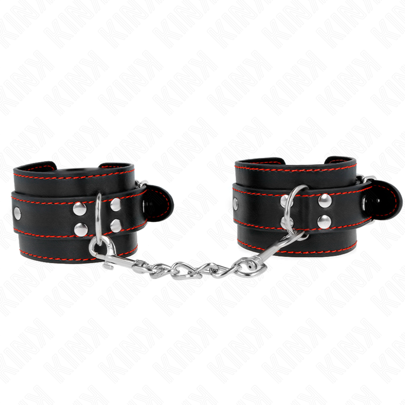 KINK - Handledsremmar Svart med Röd Kant Justerbara 20-28 cm x 5.5 cm