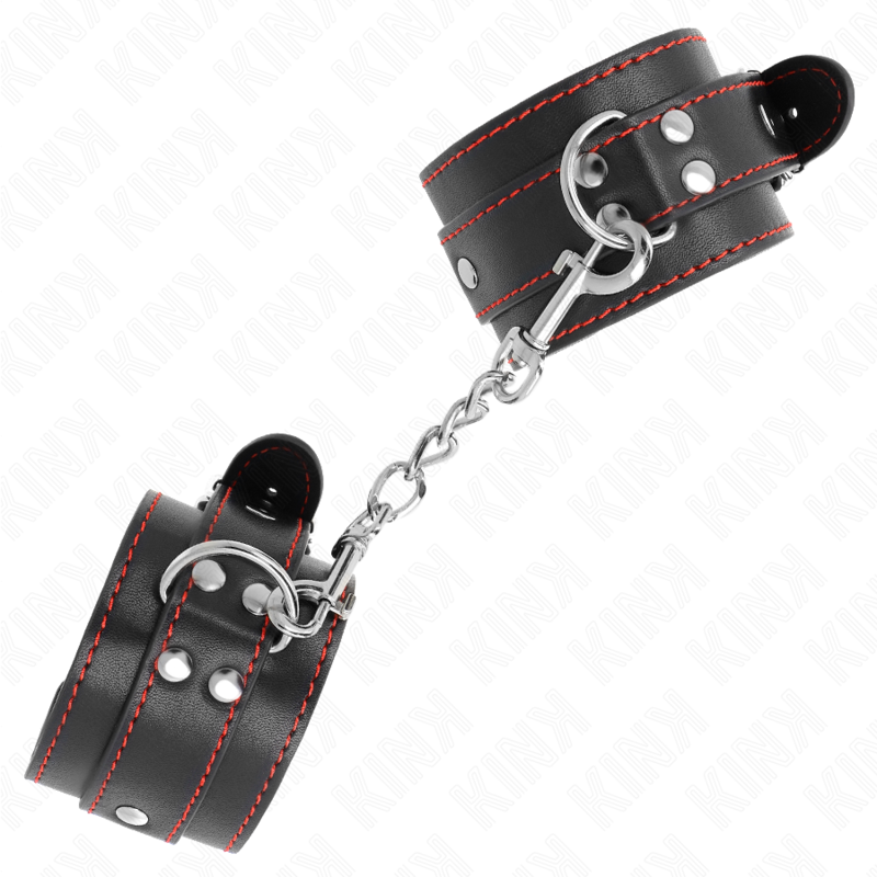KINK - Handledsremmar Svart med Röd Kant Justerbara 20-28 cm x 5.5 cm