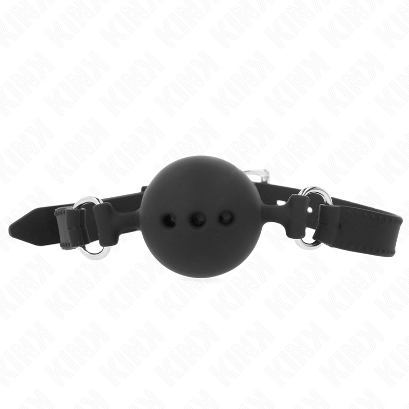 KINK - Full silikon gag 55 x 2 cm med 4,5 cm bollstorlek M svart justerbar 35-51 cm