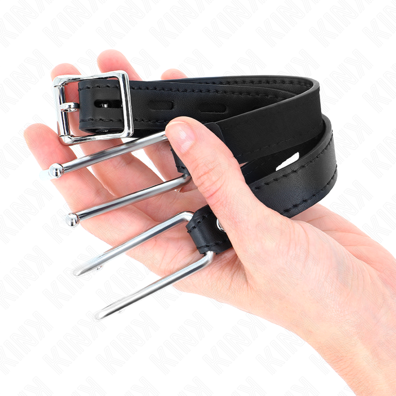 KINK - METAL HOOK GAG 11,5 CM MED JUSTERBAR LÄDERETTSTRAP 39-58 CM X 2 CM