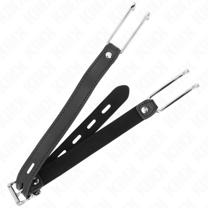 KINK - METAL HOOK GAG 11,5 CM MED JUSTERBAR LÄDERETTSTRAP 39-58 CM X 2 CM