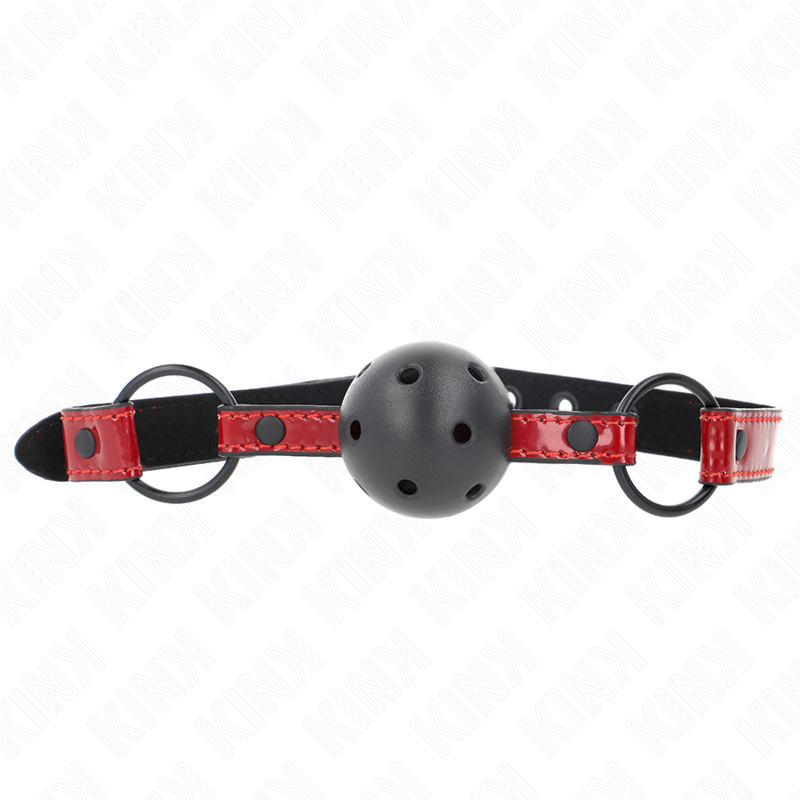 KINK - Glansig läderliknande boll 4,5 cm gag justerbar