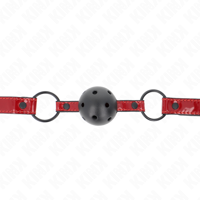 KINK - Glansig läderliknande boll 4,5 cm gag justerbar