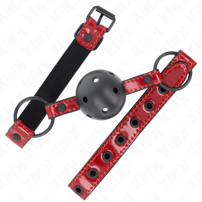 KINK - Glansig läderliknande boll 4,5 cm gag justerbar