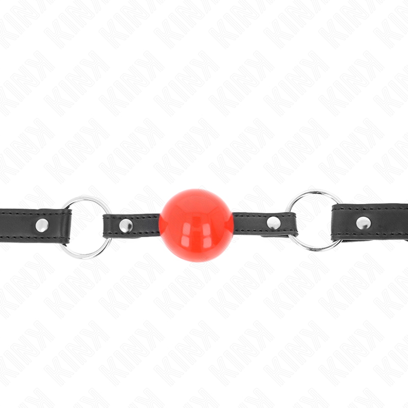 KINK - Ball 4 cm Gag med Lås Röd Boll Svart Rem 60 x 2 cm