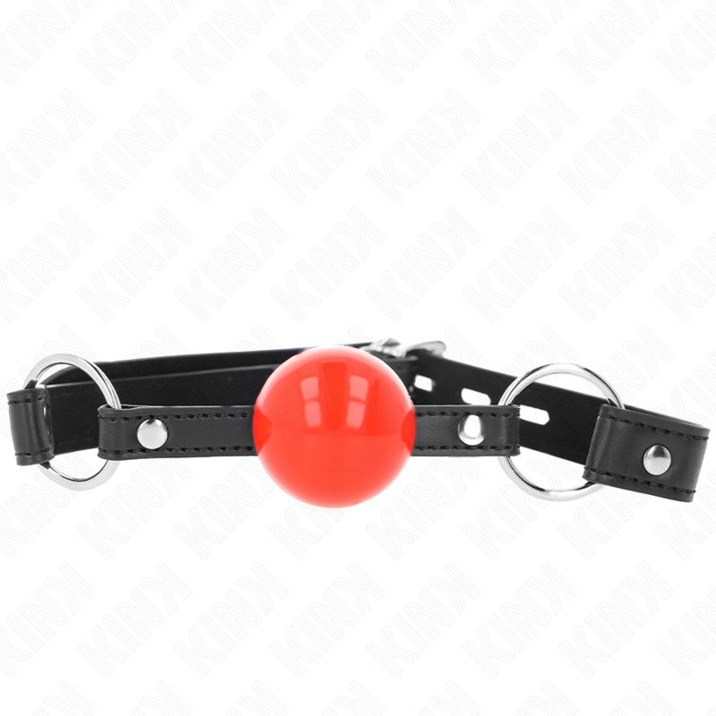 KINK - Ball 4 cm Gag med Lås Röd Boll Svart Rem 60 x 2 cm
