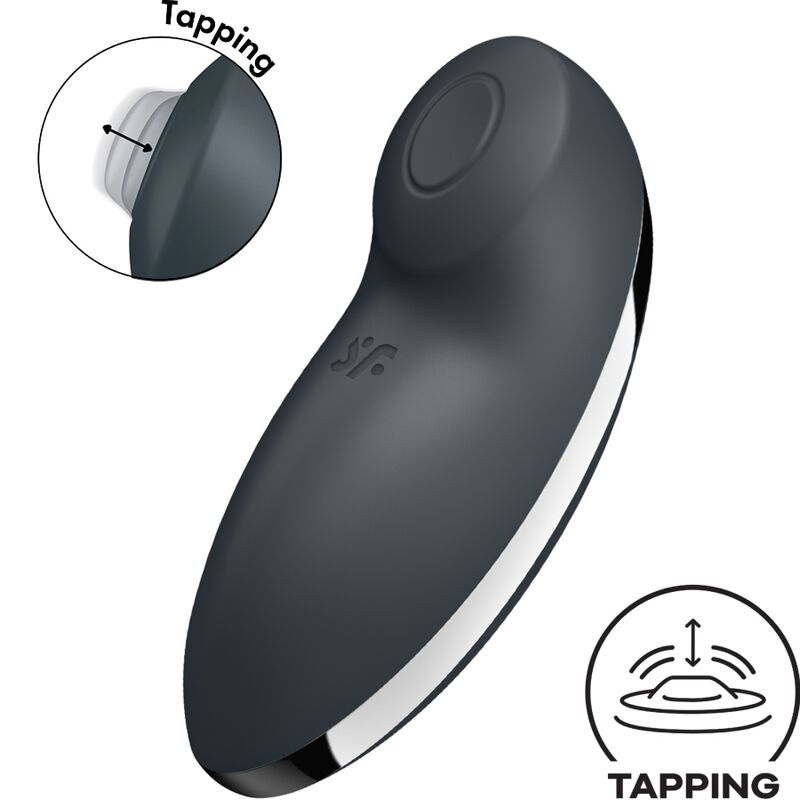 Satisfyer Tap & Climax 2 vibrator och stimulator i grått
