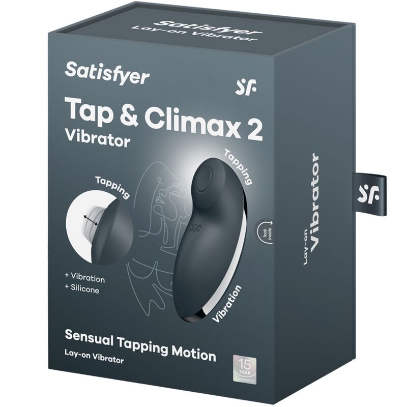 Satisfyer Tap & Climax 2 vibrator och stimulator i grått