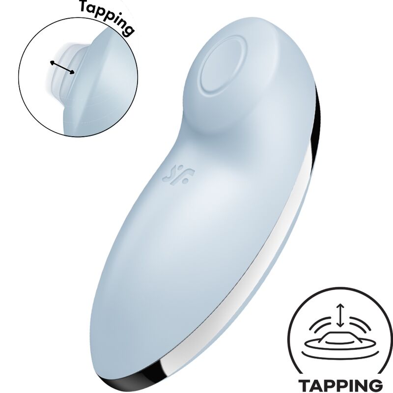 Satisfyer Tap & Climax 2 vibrator och stimulator i blått