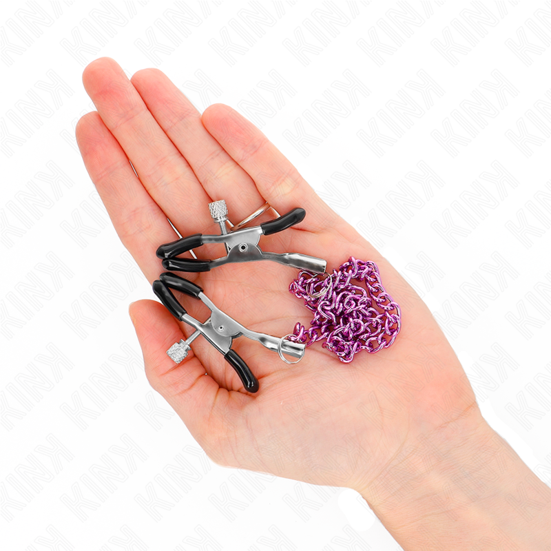 KINK - Kedje-nipple clamps lila 30 cm