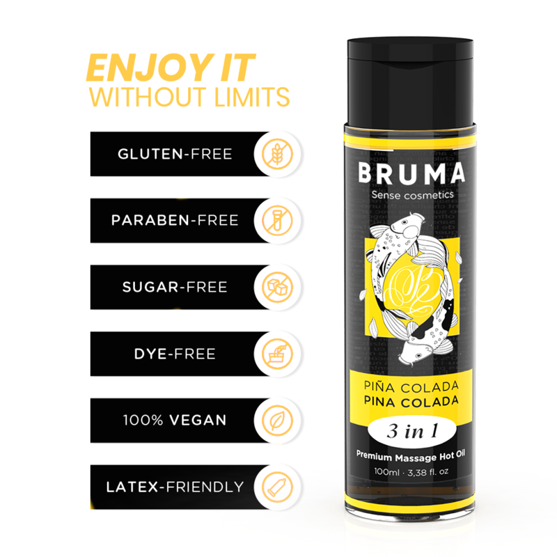 BRUMA Premium Massageolja Pina Colada 3 i 1 i 100 ml flaska
