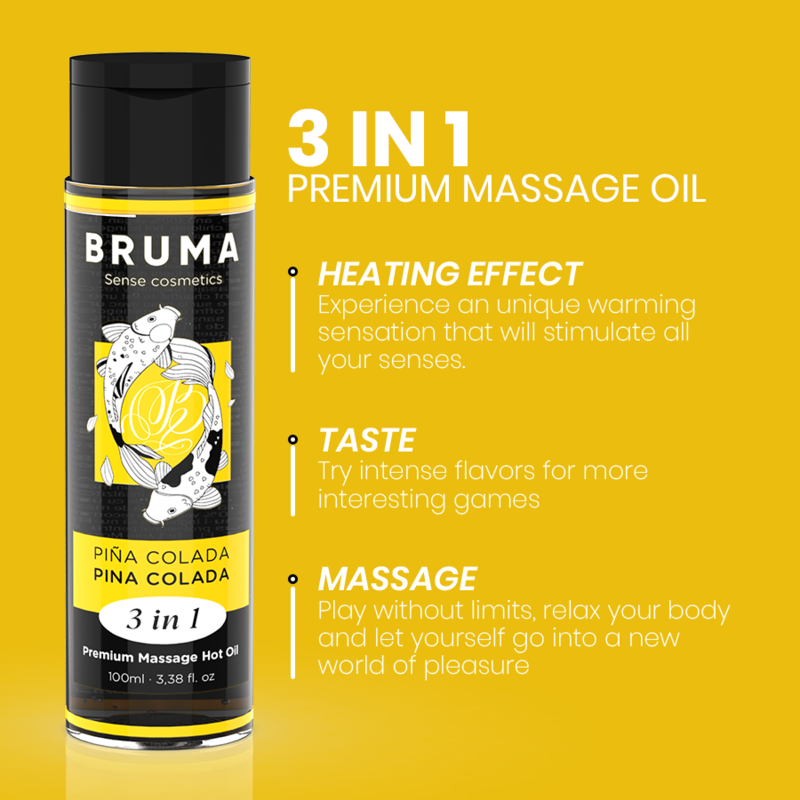 BRUMA Premium Massageolja Pina Colada 3 i 1 i 100 ml flaska