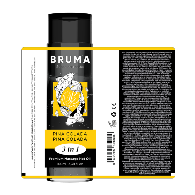 BRUMA Premium Massageolja Pina Colada 3 i 1 i 100 ml flaska