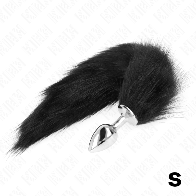 KINK anal plug storlek S med syntetisk svans 40 cm svart