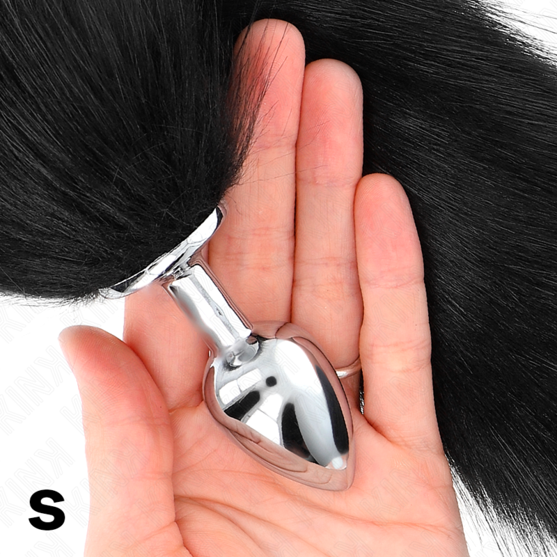 KINK anal plug storlek S med syntetisk svans 40 cm svart