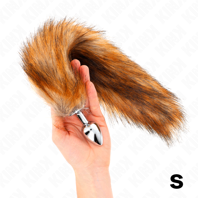 KINK - ANAL PLUG SIZE S 7 X 3 CM MED SYNTHETISK SVANS 40 CM BRUN