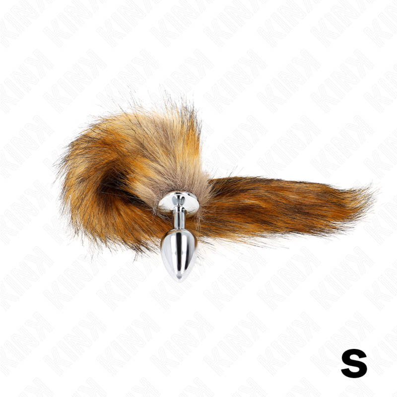 KINK - ANAL PLUG SIZE S 7 X 3 CM MED SYNTHETISK SVANS 40 CM BRUN