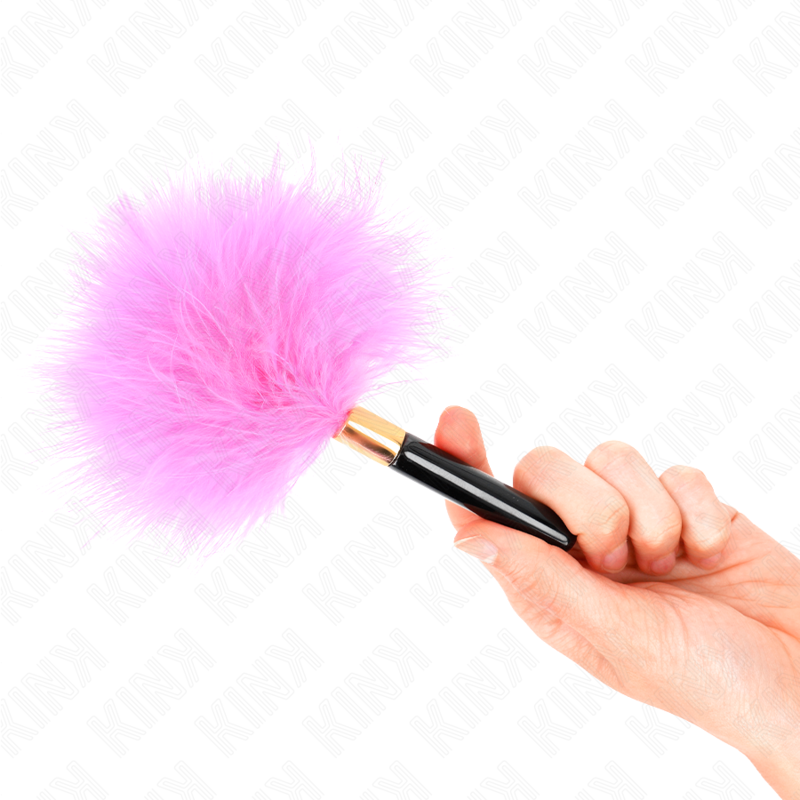 KINK Fuchsia Gold Metal Tickle Feathers 18 cm