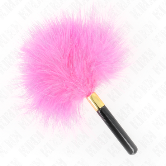 KINK Fuchsia Gold Metal Tickle Feathers 18 cm