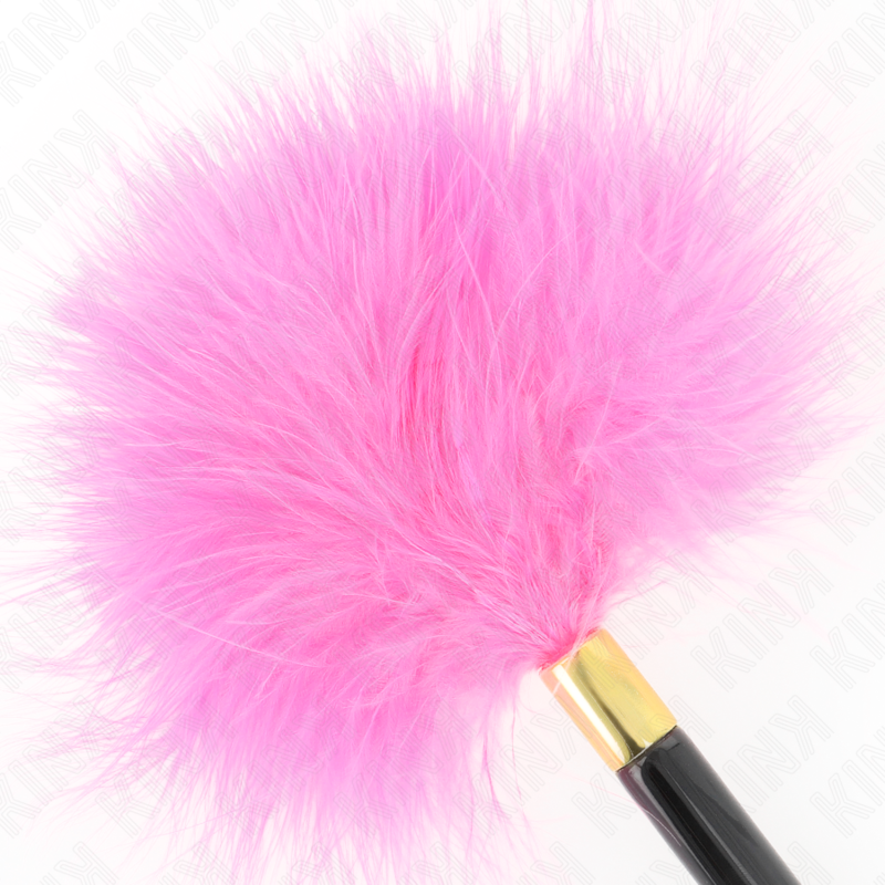KINK Fuchsia Gold Metal Tickle Feathers 18 cm