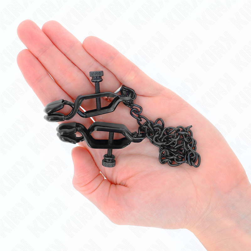 KINK - Flat Chain Nipple Clamps Black 30 cm