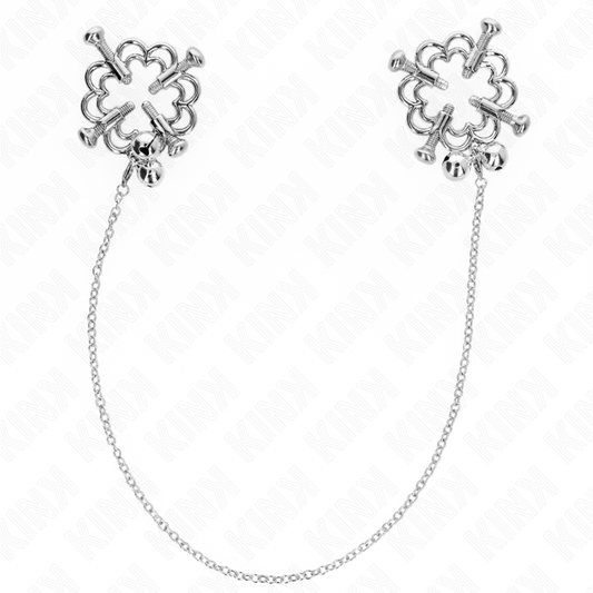 KINK - Metallblomma Nipple Clamps med Kedja