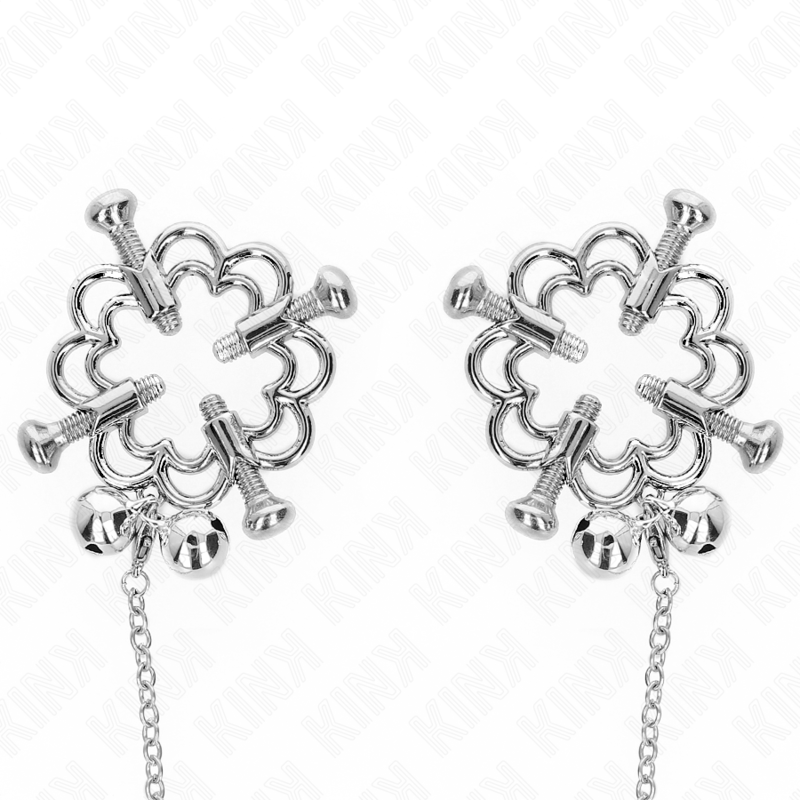 KINK - Metallblomma Nipple Clamps med Kedja