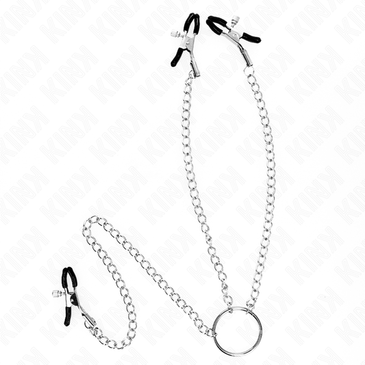 KINK - Triple Nipple och Klitorisklämma med Kedja Modell 0