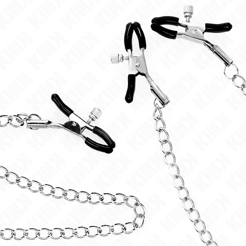 KINK - Triple Nipple och Klitorisklämma med Kedja Modell 0